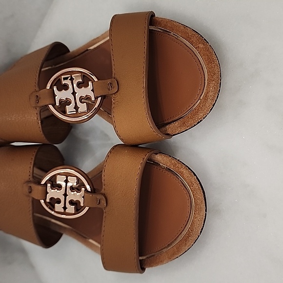 Tory Burch Sandals Straps Brown Rose Gold Size 7.5 - Picture 4 of 12